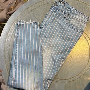 Kut from the Kloth Women's Blue and White Striped Jeans